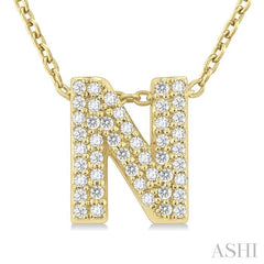 ASHI Bubble 'N' Initial Diamond Pendant 924F8PPTSPDYG-N