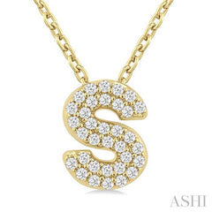 ASHI Bubble 'S' Initial Diamond Pendant 924F8PPTSPDYG-S