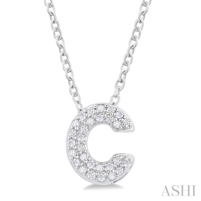 ASHI Bubble 'C' Initial Diamond Pendant 924F9PPTSPDWG-C