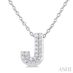 ASHI Bubble 'J' Initial Diamond Pendant 924F9PPTSPDWG-J