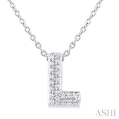 ASHI Bubble 'L' Initial Diamond Pendant 924F9PPTSPDWG-L