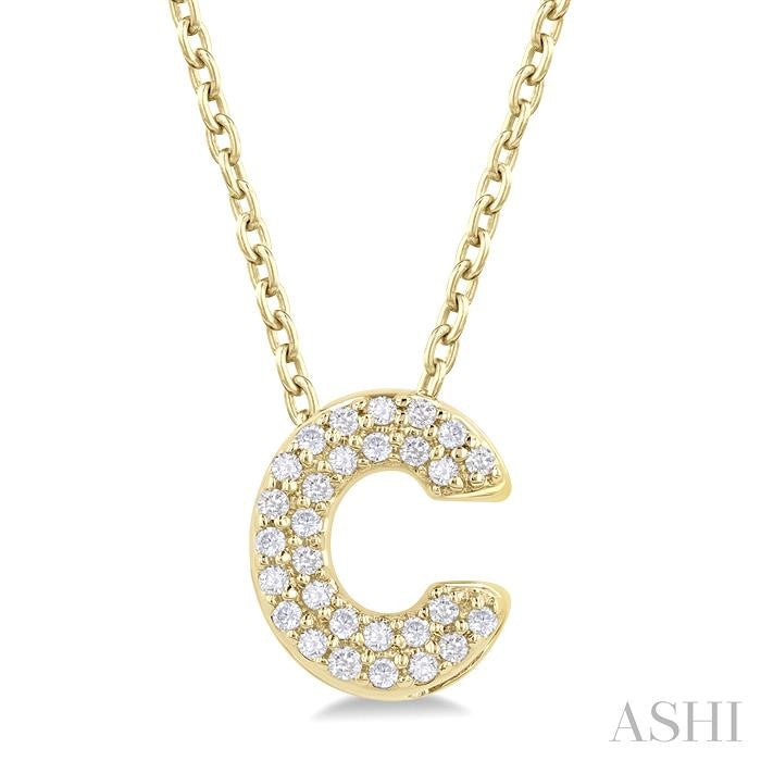 ASHI Bubble 'C' Initial Diamond Pendant 924F9PPTSPDYG-C