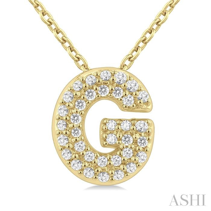 ASHI Bubble 'G' Initial Diamond Pendant 924F9PPTSPDYG-G