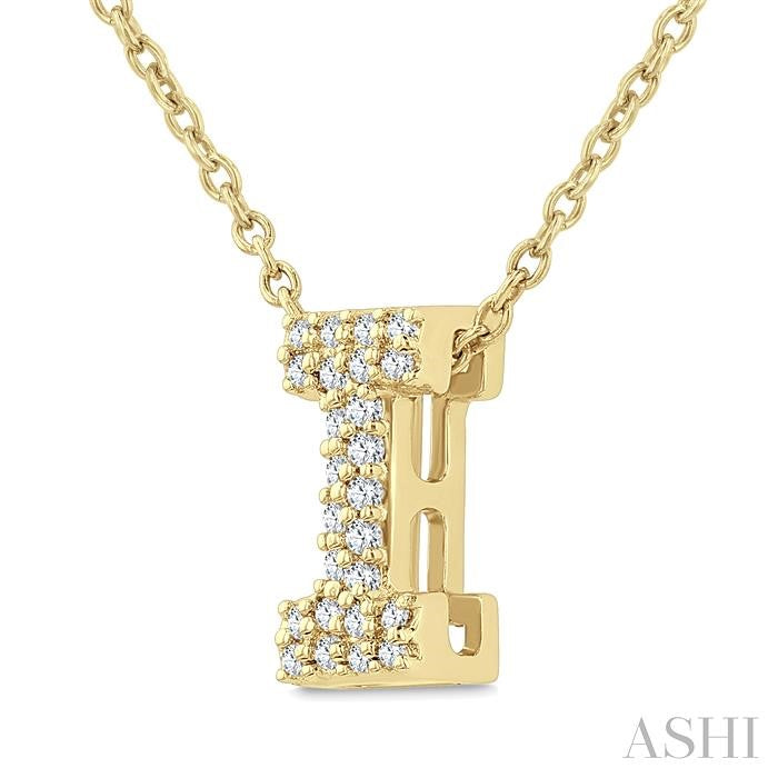 ASHI Bubble 'I' Initial Diamond Pendant 924F9PPTSPDYG-I