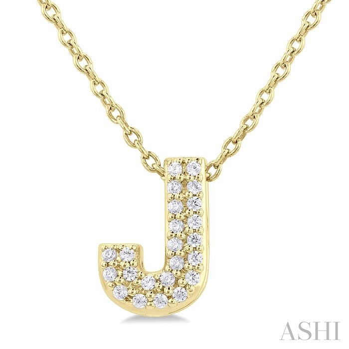 ASHI Bubble 'J' Initial Diamond Pendant 924F9PPTSPDYG-J