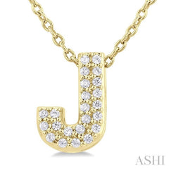 ASHI Bubble 'J' Initial Diamond Pendant 924F9PPTSPDYG-J