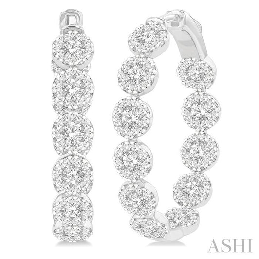 ASHI Inside-Out Lovebright Diamond Hoop Earrings 925B0PPFGERWG-4.20