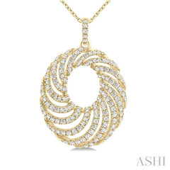 ASHI Swirl Diamond Fashion Pendant 925F1PPFGPDYG