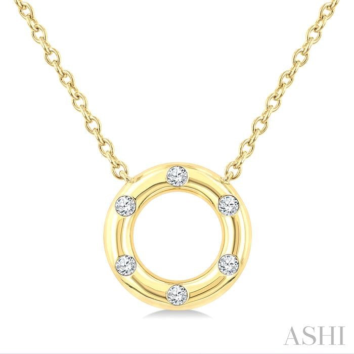 ASHI Circle Petite Diamond Fashion Pendant 925G8PPTGPDYG