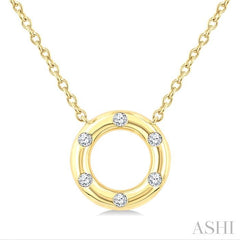 ASHI Circle Petite Diamond Fashion Pendant 925G8PPTGPDYG
