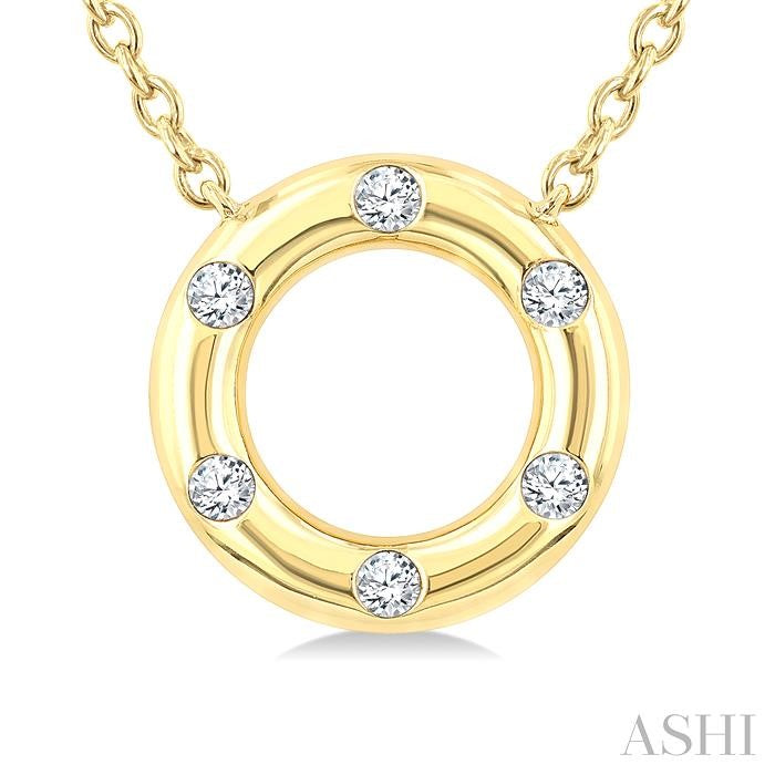ASHI Circle Petite Diamond Fashion Pendant 925G8PPTGPDYG