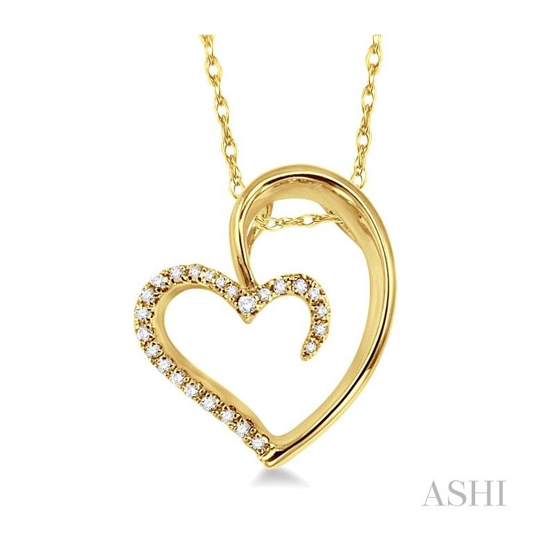ASHI Heart Shape Diamond Fashion Pendant 93688PPFXPDYG