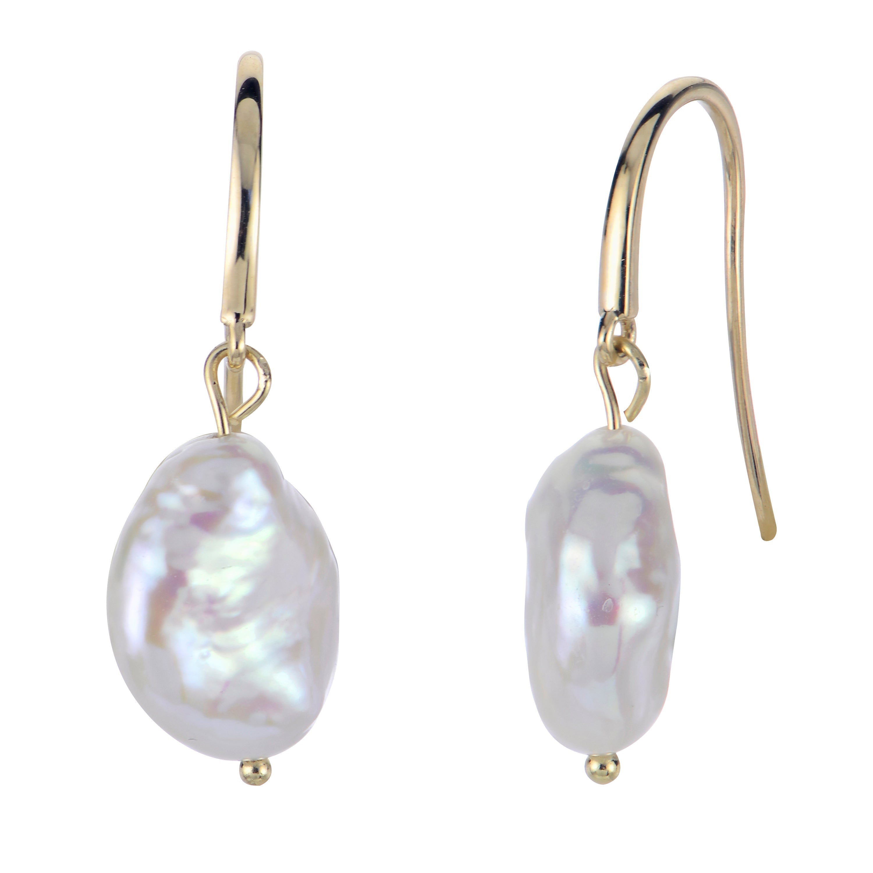 Parkplace Pearls 14KT Yellow Gold Freshwater Keshi Pearl Earring 926801
