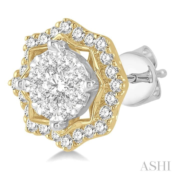 ASHI Round Shape Halo Lovebright Diamond Fashion Earrings 926A2PPFGERWY