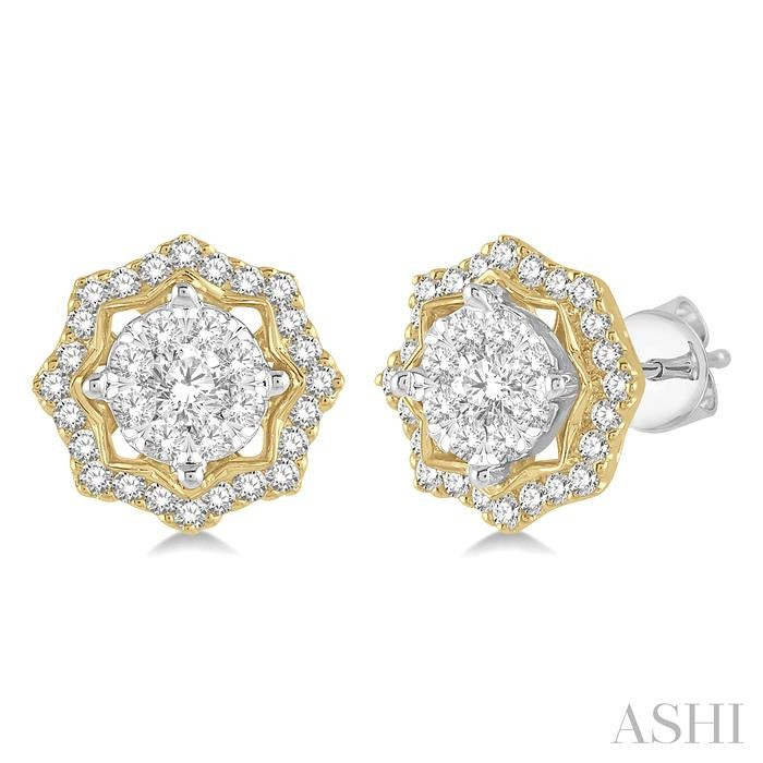 ASHI Round Shape Halo Lovebright Diamond Fashion Earrings 926A2PPFGERWY
