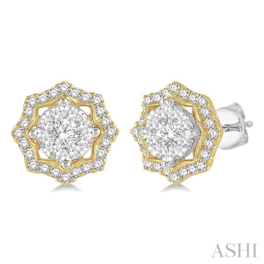 ASHI Round Shape Halo Lovebright Diamond Fashion Earrings 926A2PPFGERWY