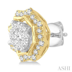 ASHI Round Shape Halo Lovebright Diamond Fashion Earrings 926A3PPFGERWY