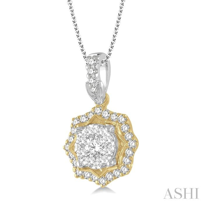ASHI Round Shape Halo Lovebright Diamond Fashion Pendant 926A5PPFGPDWY