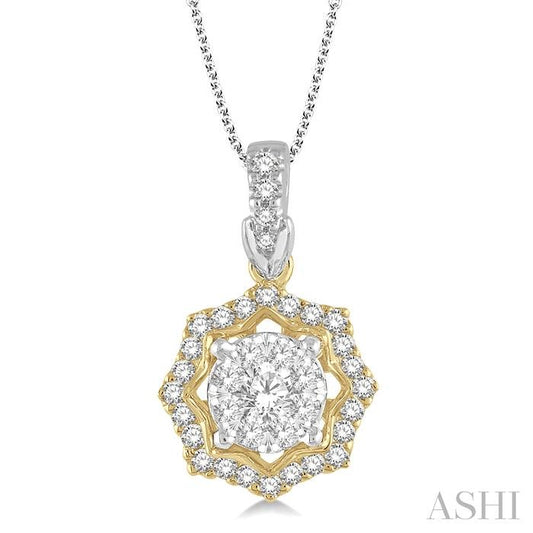 ASHI Round Shape Halo Lovebright Diamond Fashion Pendant 926A5PPFGPDWY