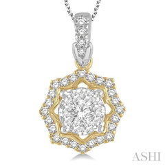 ASHI Round Shape Halo Lovebright Diamond Fashion Pendant 926A5PPFGPDWY