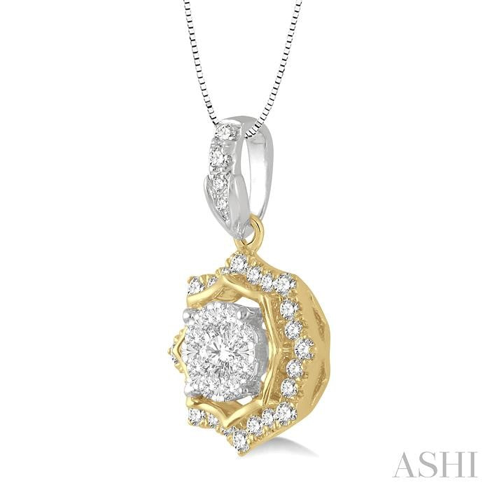ASHI Round Shape Halo Lovebright Diamond Fashion Pendant 926A6PPFGPDWY