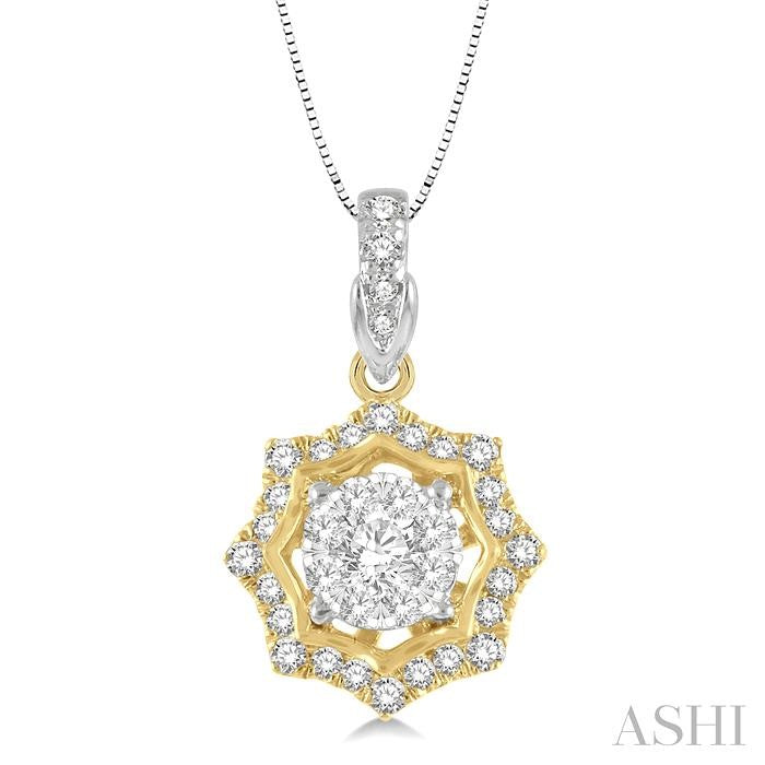 ASHI Round Shape Halo Lovebright Diamond Fashion Pendant 926A6PPFGPDWY