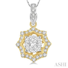 ASHI Round Shape Halo Lovebright Diamond Fashion Pendant 926A6PPFGPDWY
