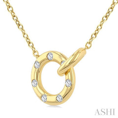 ASHI Circle Interlock Petite Diamond Fashion Pendant 926G8PPTGPDYG