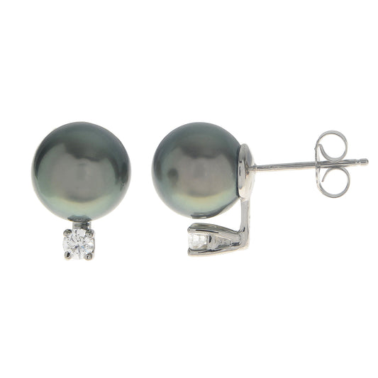 Parkplace Pearls 14KT White Gold Tahitian Pearl Earring 927546/BWH-1