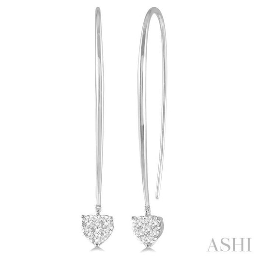 ASHI Heart Shape Lovebright Essential Diamond Earrings 927A3PPFGERWG