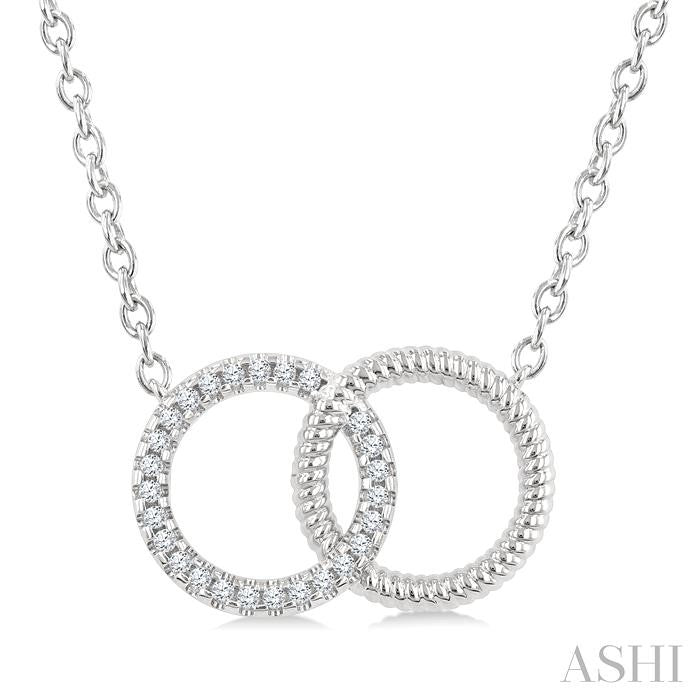 ASHI Circle Interlock Petite Diamond Fashion Pendant 928G8PPTSPDWG-RD
