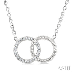 ASHI Circle Interlock Petite Diamond Fashion Pendant 928G8PPTSPDWG-RD