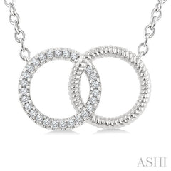 ASHI Circle Interlock Petite Diamond Fashion Pendant 928G8PPTSPDWG-RD