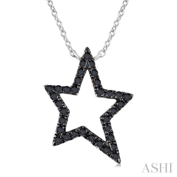 ASHI Star Shape Black Diamond Fashion Pendant 928H0PPTKNKWG