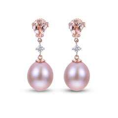 Parkplace Pearls 14KT Rose Gold Freshwater Pearl Earring 929875/RG-NQ