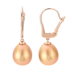 Parkplace Pearls 14KT Yellow Gold Golden South Sea Pearl Earring 929911/GSS