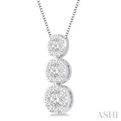 ASHI Round Shape Past Present & Future Lovebright Essential Diamond Pendant 929B3PPFVPDWG