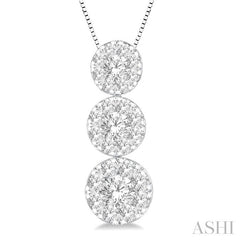 ASHI Round Shape Past Present & Future Lovebright Essential Diamond Pendant 929B6PPFGPDWG