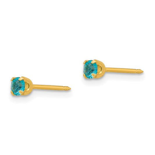 92E Inverness 24k Plated December Blue Crystal Birthstone Earrings