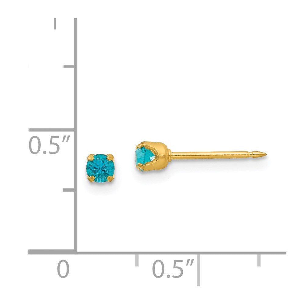 92E Inverness 24k Plated December Blue Crystal Birthstone Earrings