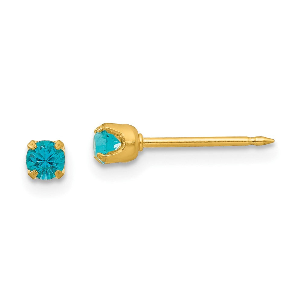 92E Inverness 24k Plated December Blue Crystal Birthstone Earrings