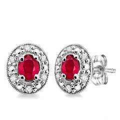 Parkplace Jewelers Oval Shape Gemstone & Diamond Earrings 58198PPFSERRBWG