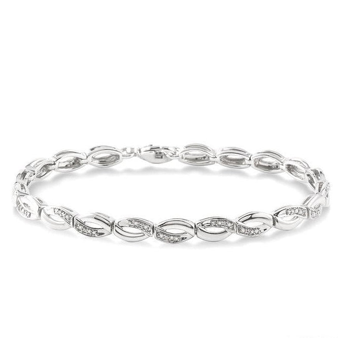 Parkplace Jewelers Silver Diamond Bracelet 85168PPSSSLTB
