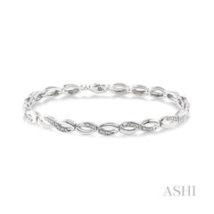 ASHI Silver Diamond Bracelet 85168PPSSSLTB