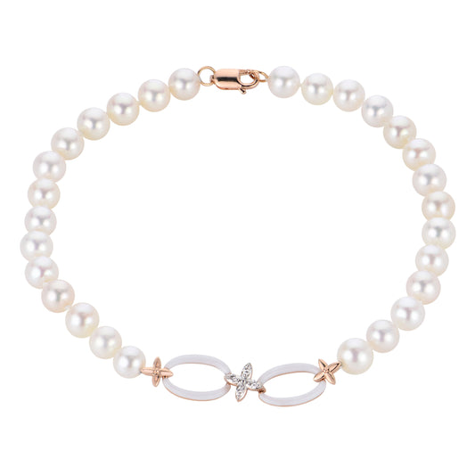 Parkplace Pearls 14KT Rose Gold Freshwater Pearl Bracelet 932967/RG-AA