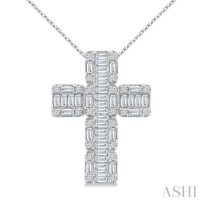 ASHI Cross Fusion Diamond Fashion Pendant 933H0PPFHPDWG