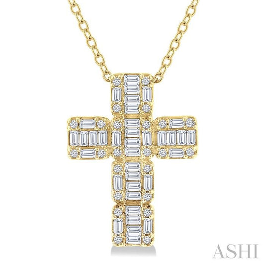 ASHI Cross Fusion Diamond Fashion Pendant 933H3PPFHPDYG