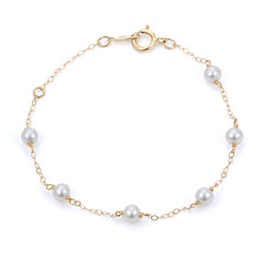 Parkplace Pearls Children's 14KT Yellow Gold Freshwater Pearl Bracelet 935036/FWAA