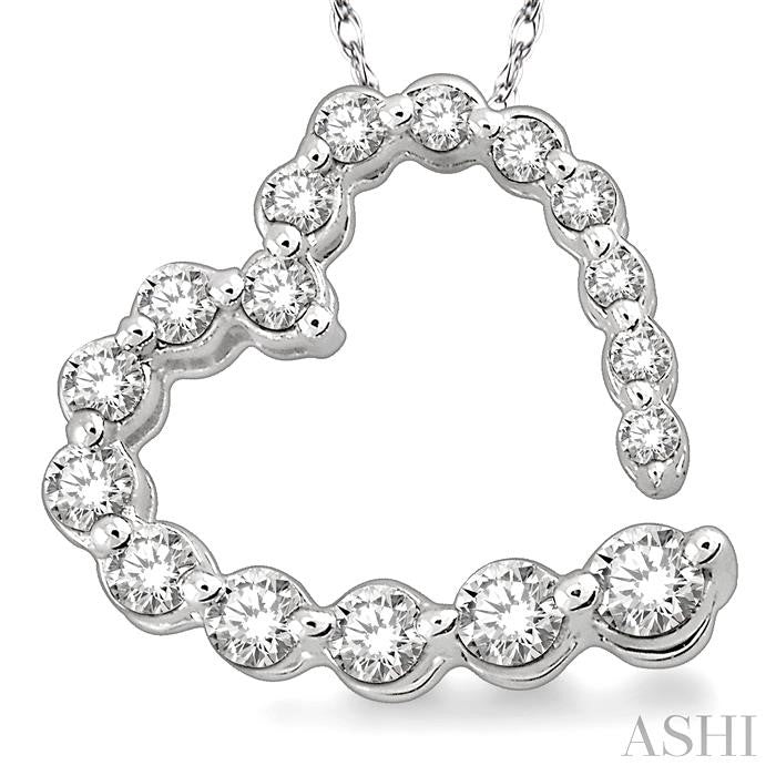 ASHI Heart Shape Journey Diamond Fashion Pendant 93616PPFNPDWG