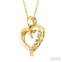 ASHI Heart Shape Journey Diamond Fashion Pendant 93669PPFXPDYG